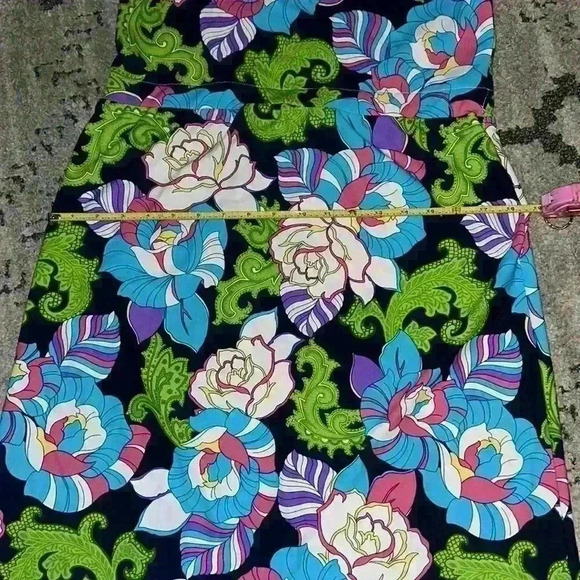 Jude Connally Maxi Skirt/ Strapless Dress size L tropical colorful - Picture 5 of 6